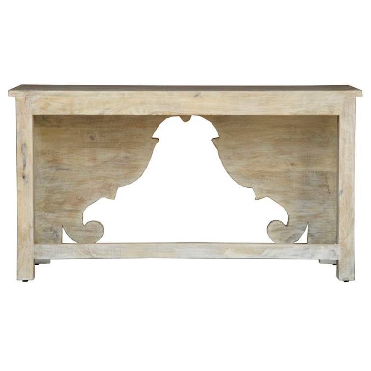 Natalie Hand Carved Wooden Console Table