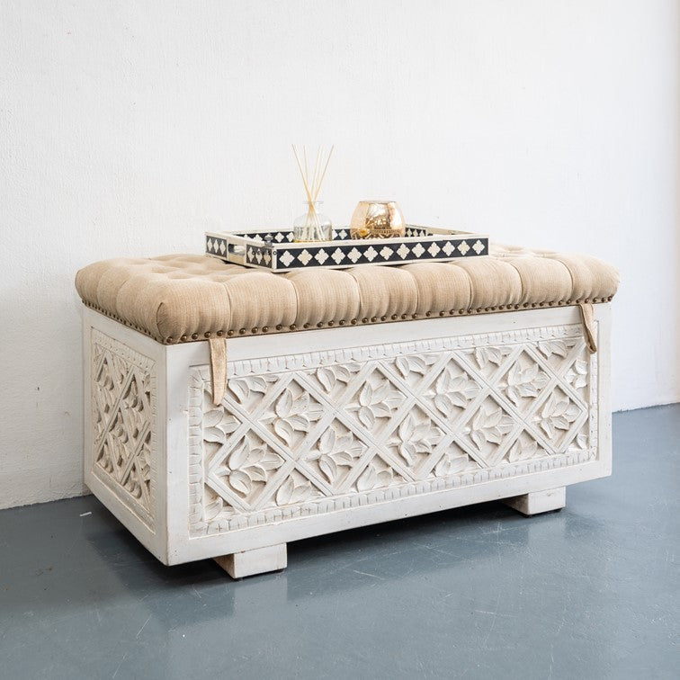 Rio Wooded Carved Storage Trunk