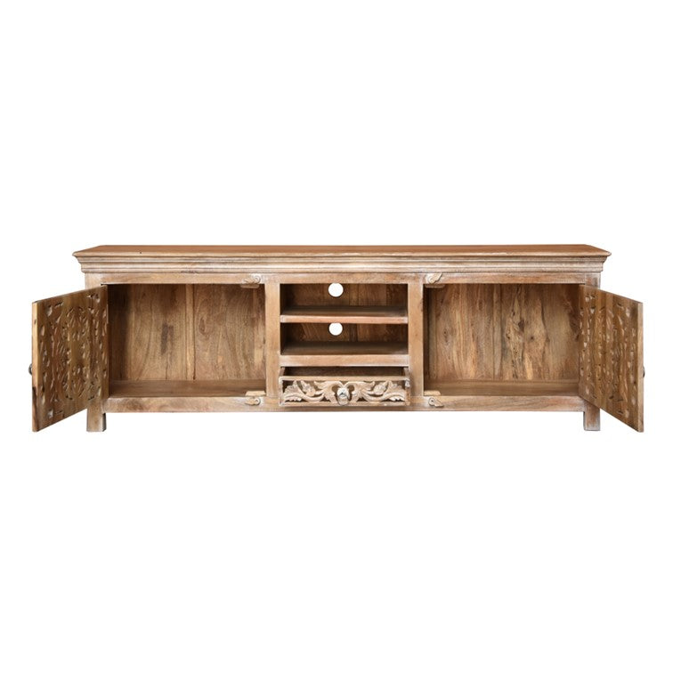 Megha Hand Carved Wooden TV Cabinet