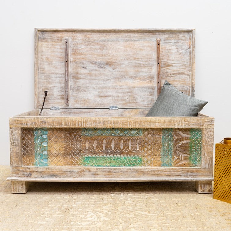 Stella Carved Storage Trunk