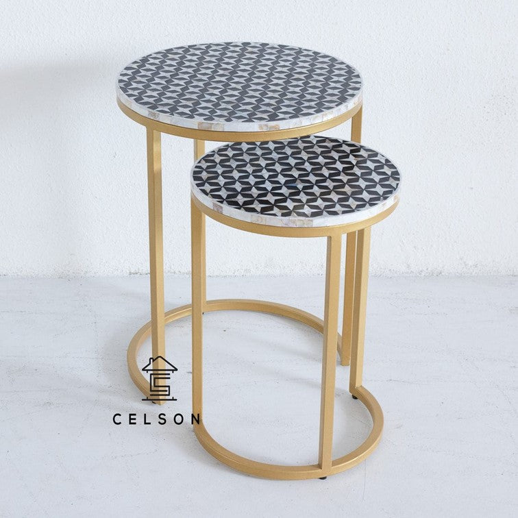 Zayna Mother of Pearl Inlay Nesting Table Set