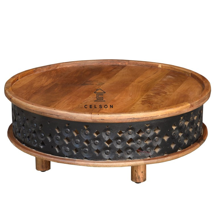 Andrea Carved Wooden Coffee Table