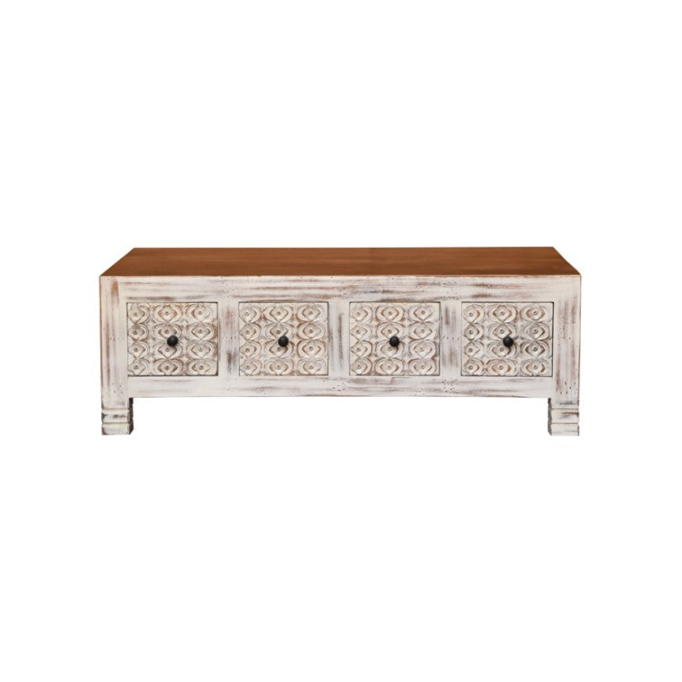 Zara Carved Wooden Coffee Table