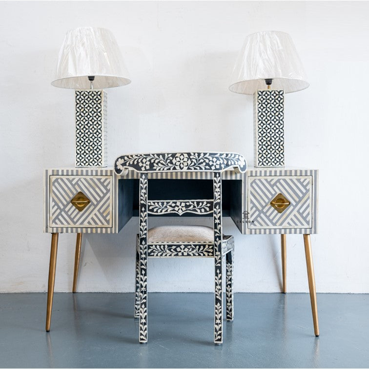 Elli Bone Inlay Work Desk & Chair