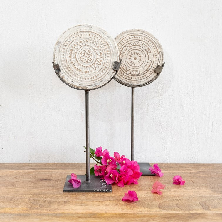 Phena_Hand Carved Mandala with Metal Stand