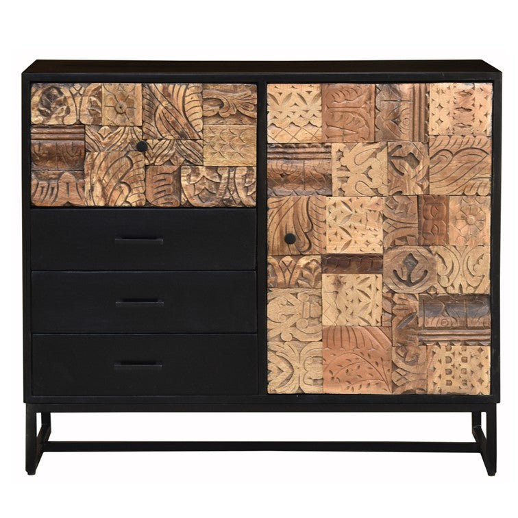 Sammy Carved Wooden Chest of Drawer