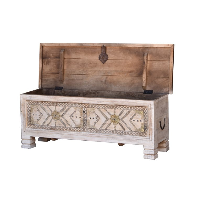 Cibu Carved Wooden Storage Trunk