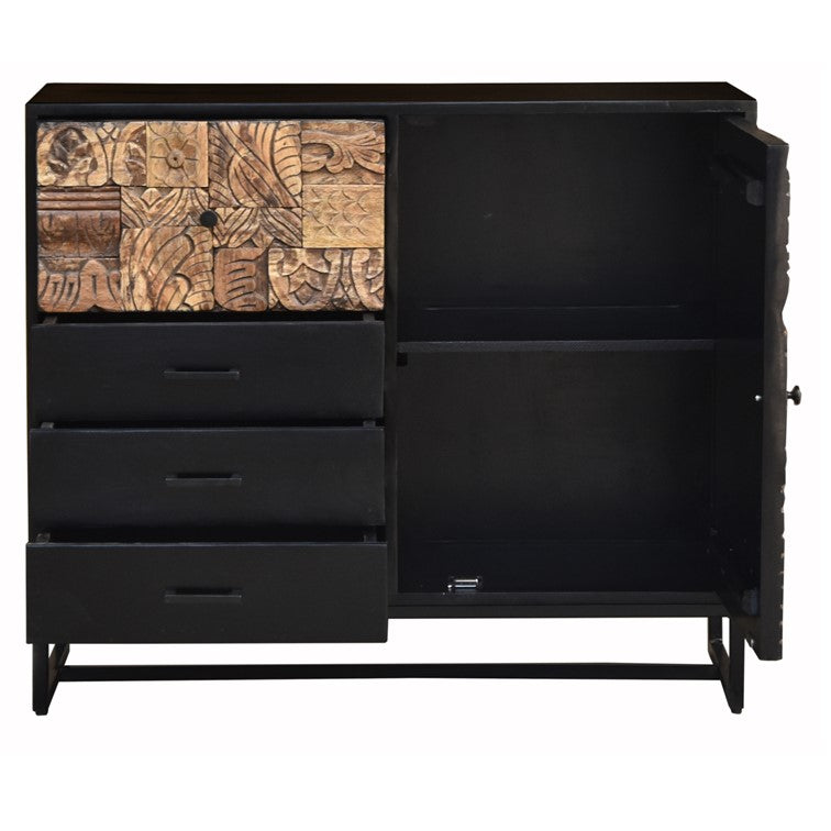 Sammy Carved Wooden Chest of Drawer