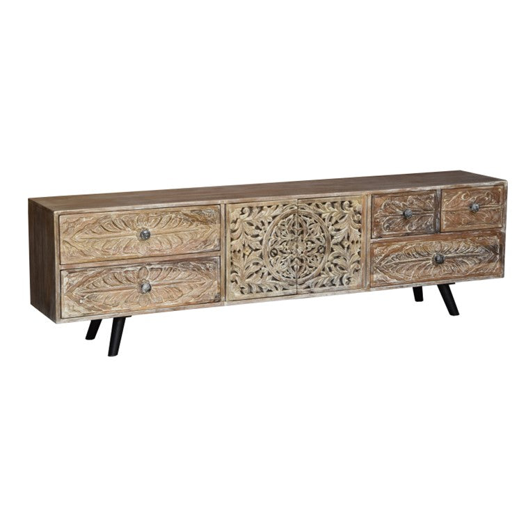Emma Hand Carved wooden TV Cabinet