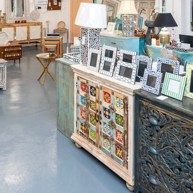 Mandy Carved Tile Cabinet