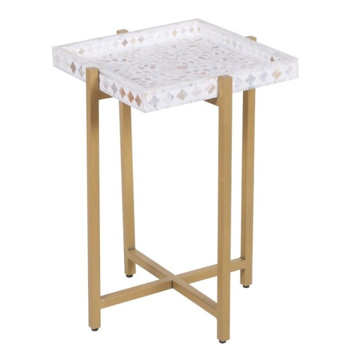 Shelly Mother of Pearl Inlay Side Table