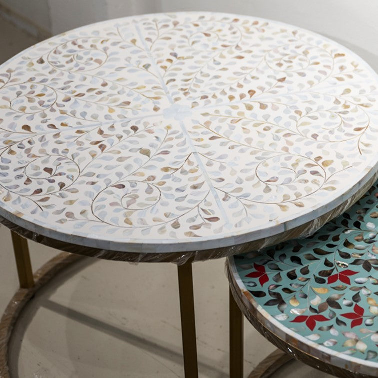Mia Mother of Pearl Inlay Nesting Coffee Table