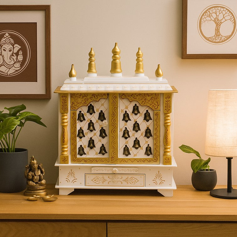 Diya Wooden Carved Mandir