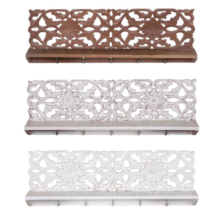 Willam Hand carved Wall Shelf