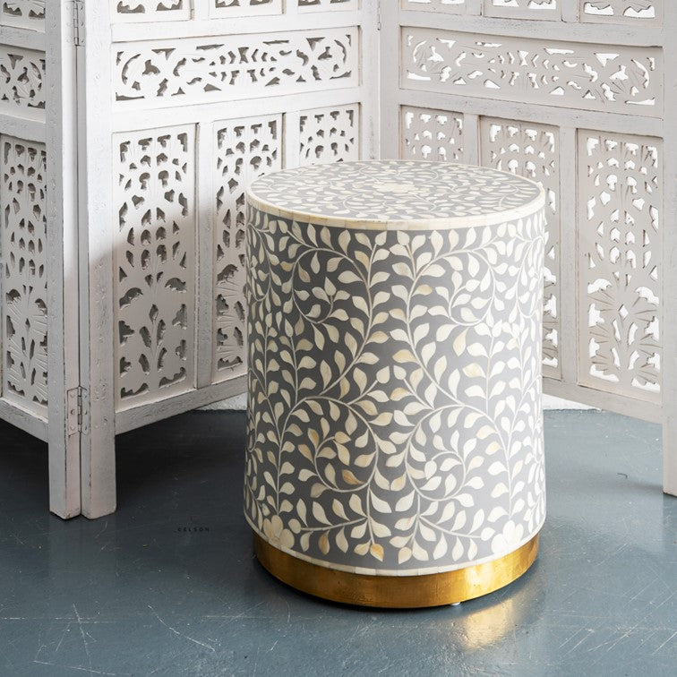 Amor Bone Inlay Round Stool