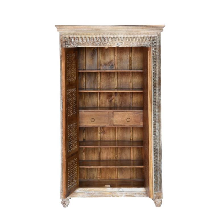 Hiltz Hand Carved Wooden Shoe Cabinet