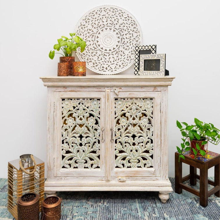 Logan Carved Wooden Cabinet