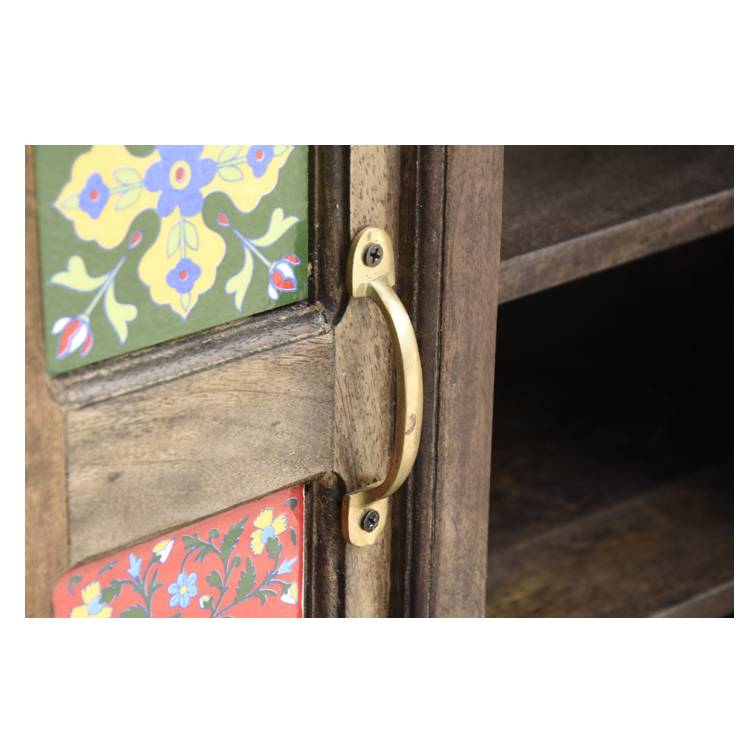 Rae Hand Carved Tiles Shoe Cabinet