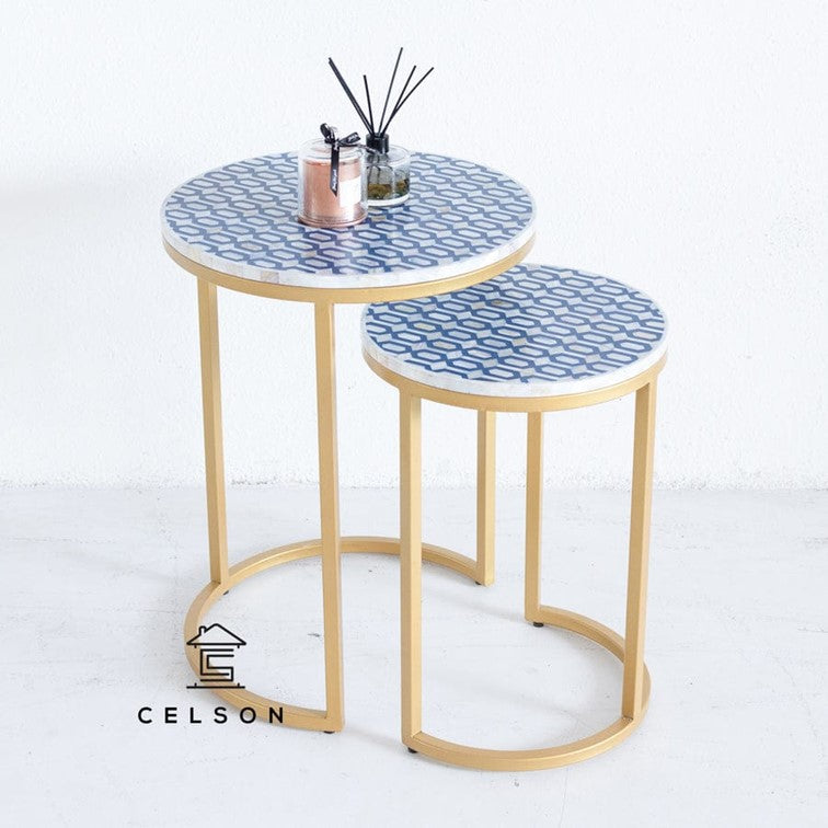 Omar Mother of Pearl Inlay Nesting Table Set