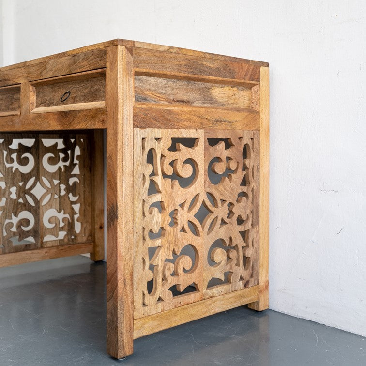 Eva Wooden Hand Carved Study Table