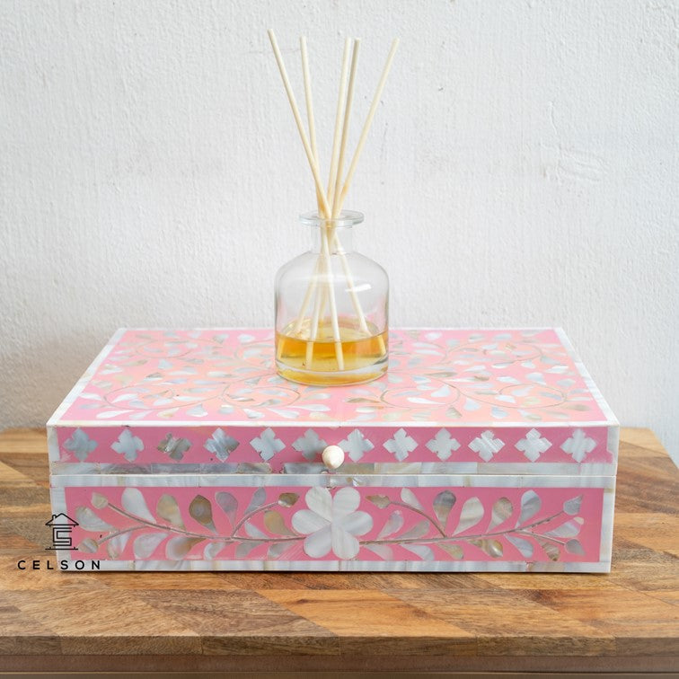 Amber Mother of Pearl Inlay Box