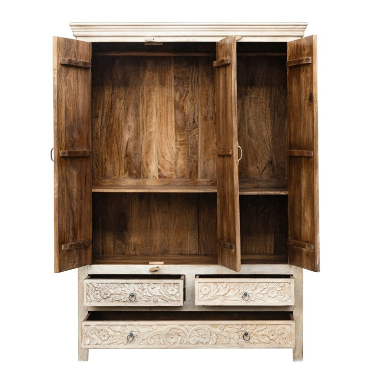 Daisy Hand Carved Almirah