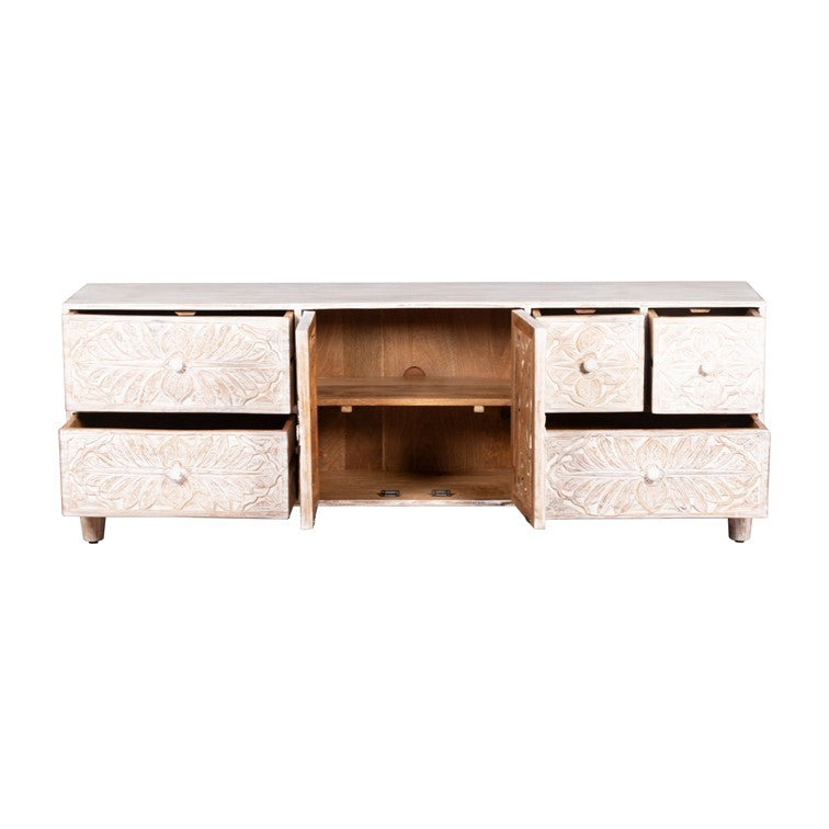 Amor Hand Carved Wooden TV Cabinet
