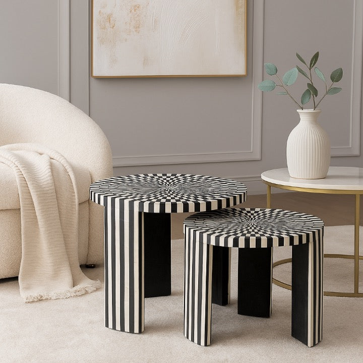 Naina Bone Inlay Nesting Coffee Table