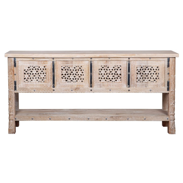 Rehman Hand Carved Wooden Console Table