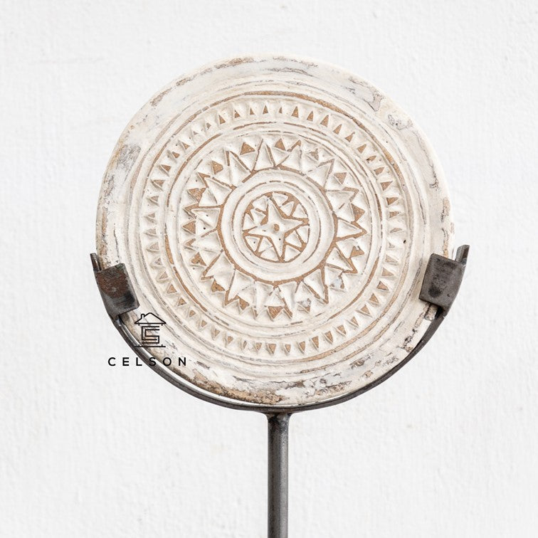 Phena_Hand Carved Mandala with Metal Stand