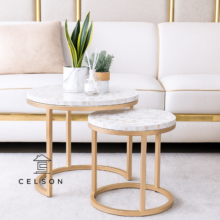 Tia Mother Of Pearl Inlay Nesting Coffee Table
