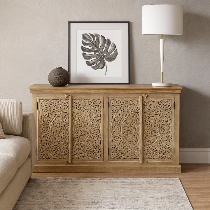 Anaya Hand Carved Side Board