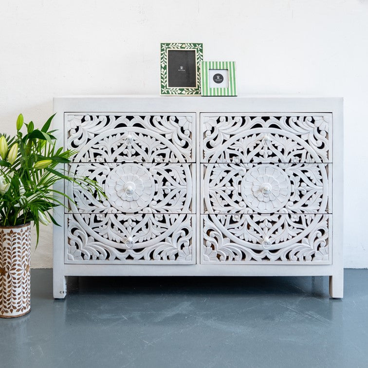 Elyana Carved Wooden Dresser