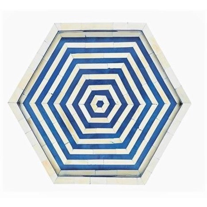 Nivi Bone Inlay Tray with Chevron Pattern