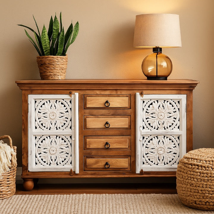 Eva Hand Carved Wooden Buffet