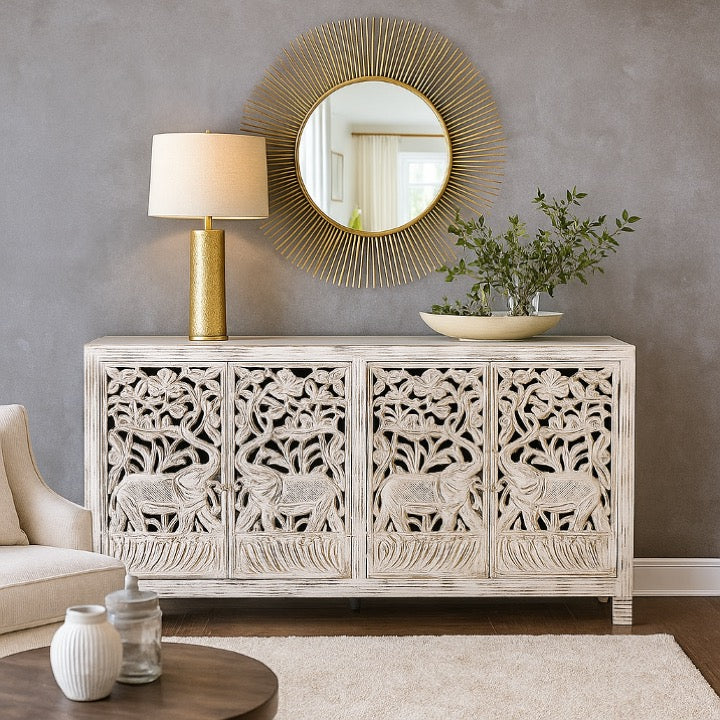 Rachel Hand Carved Wooden Buffet