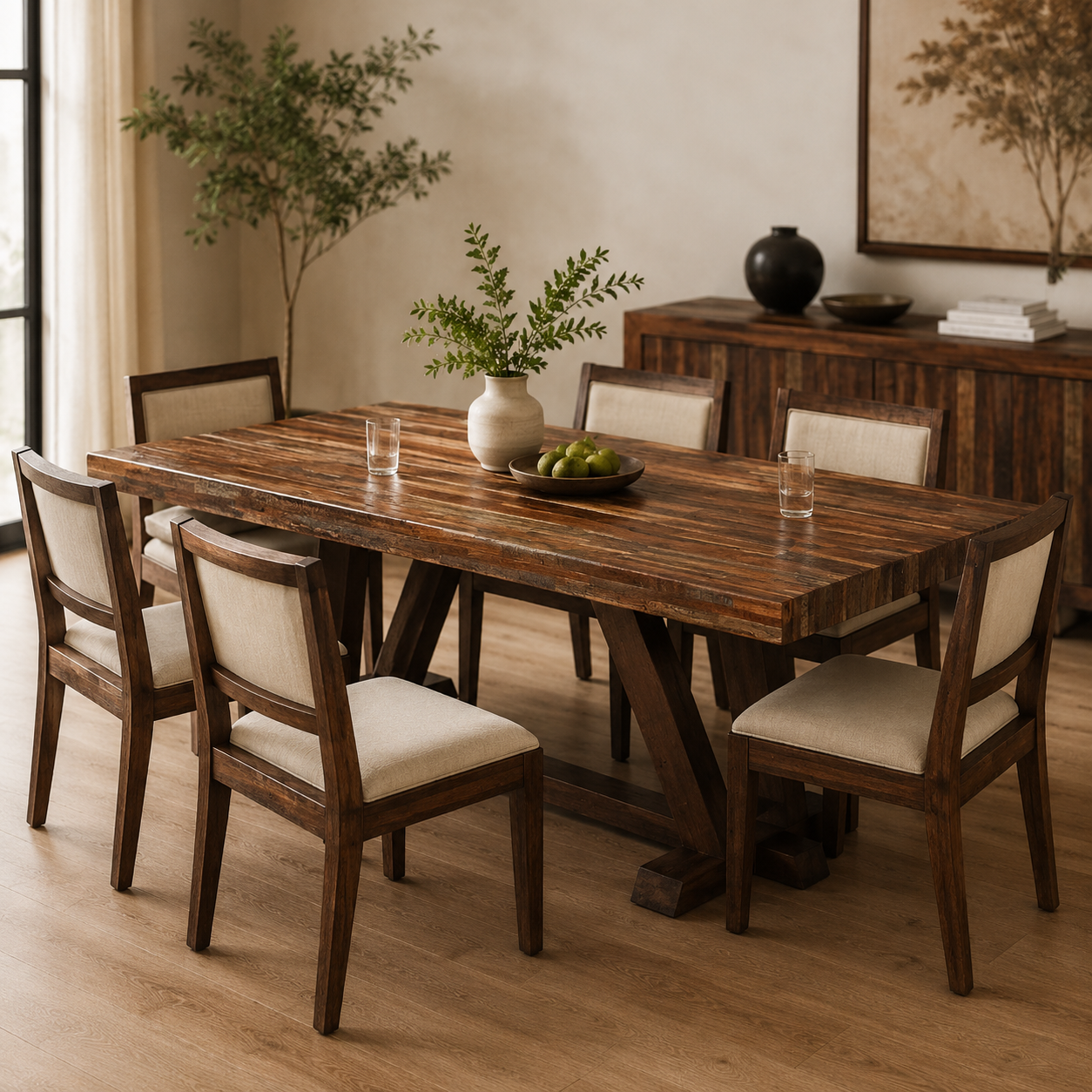 Emilia Hand Carved Wooden Dining Table