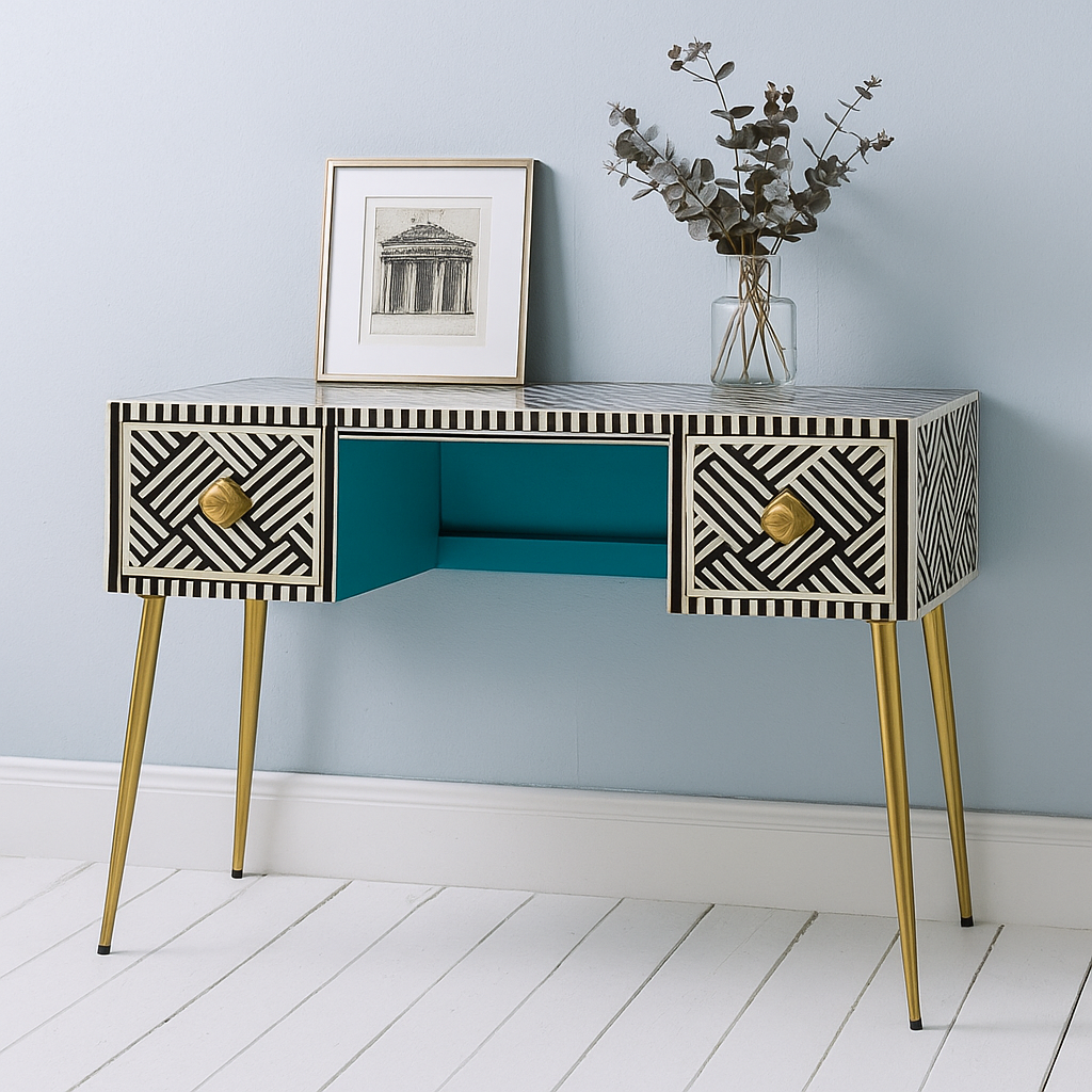 Eva Wooden Hand Carved Study Table