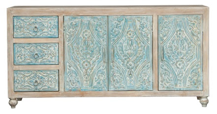 Heidi Hand Carved Wooden Sideboard