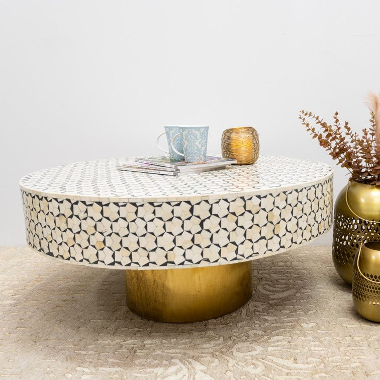 Chrissy Bone Inlay Coffee Table
