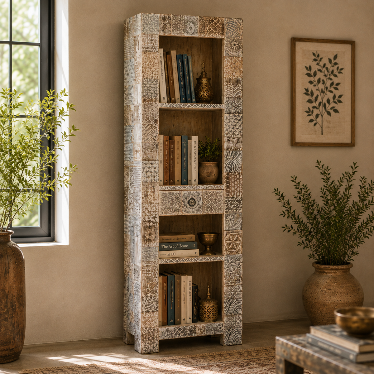 Robert Carved Bookshelf