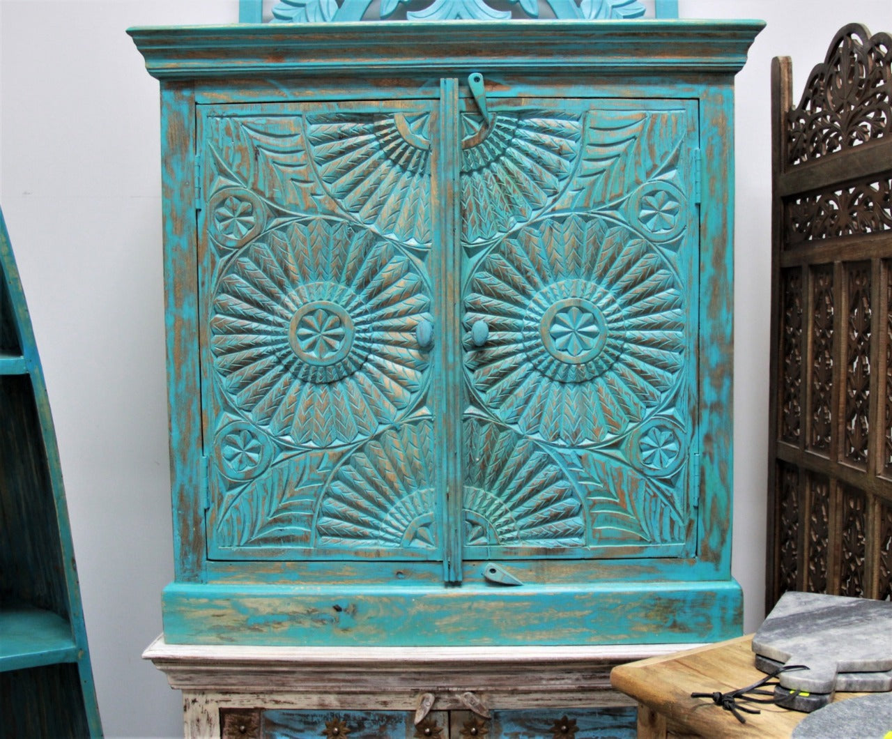 Therica Wooden Carved Chest