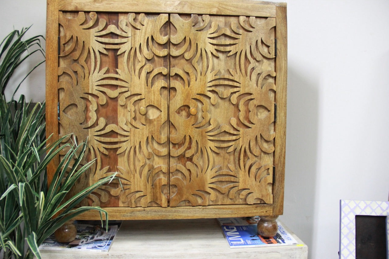 Laurie Carved Wooden Cabinet