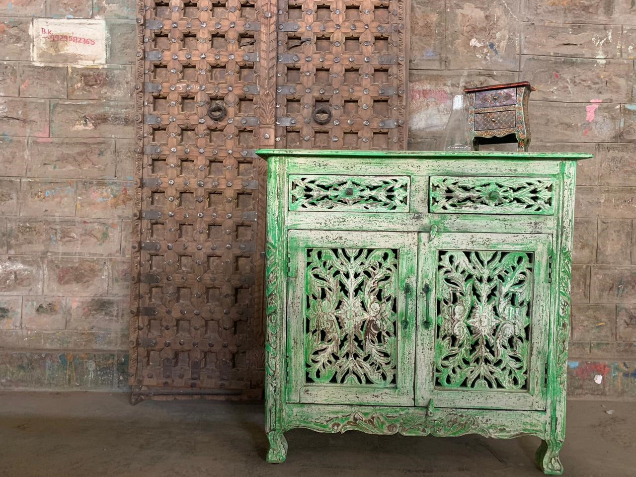 Ursula Carved Wooden Cabinet