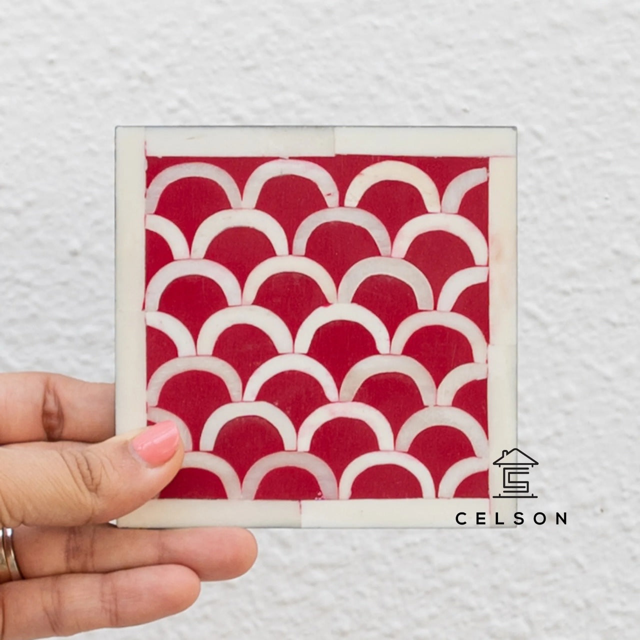 Fish Scale Bone Inlay Coaster