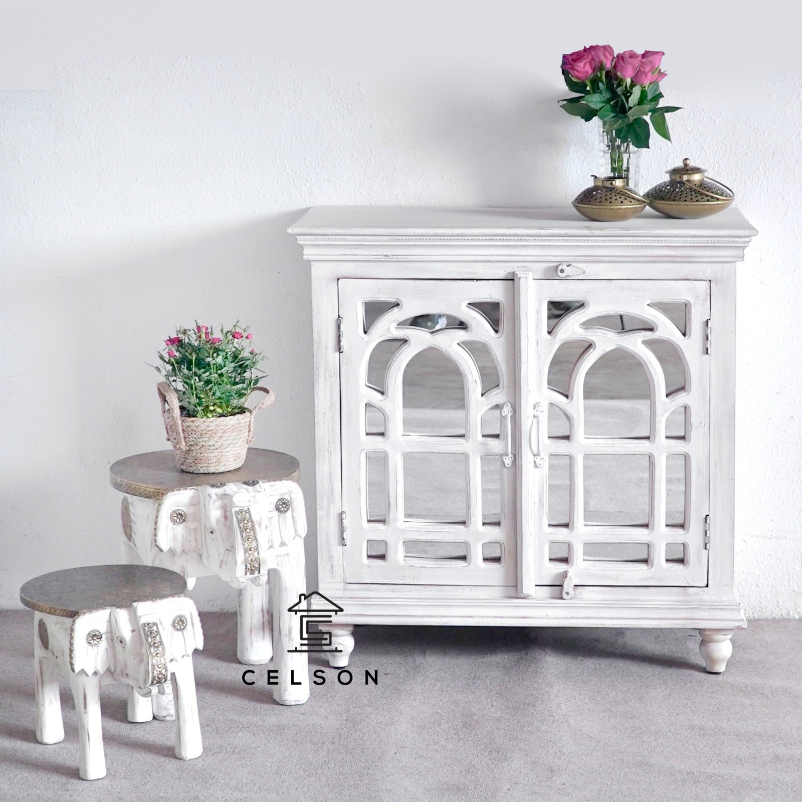 Ellma Carved Wooden Chest