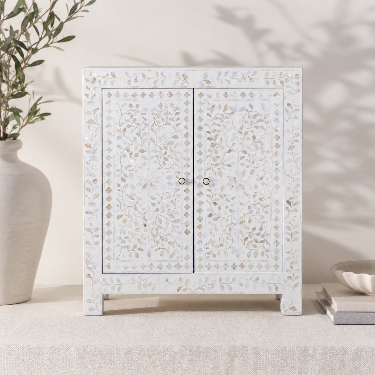 Thea Mother of Pearl Inlay Cabinet