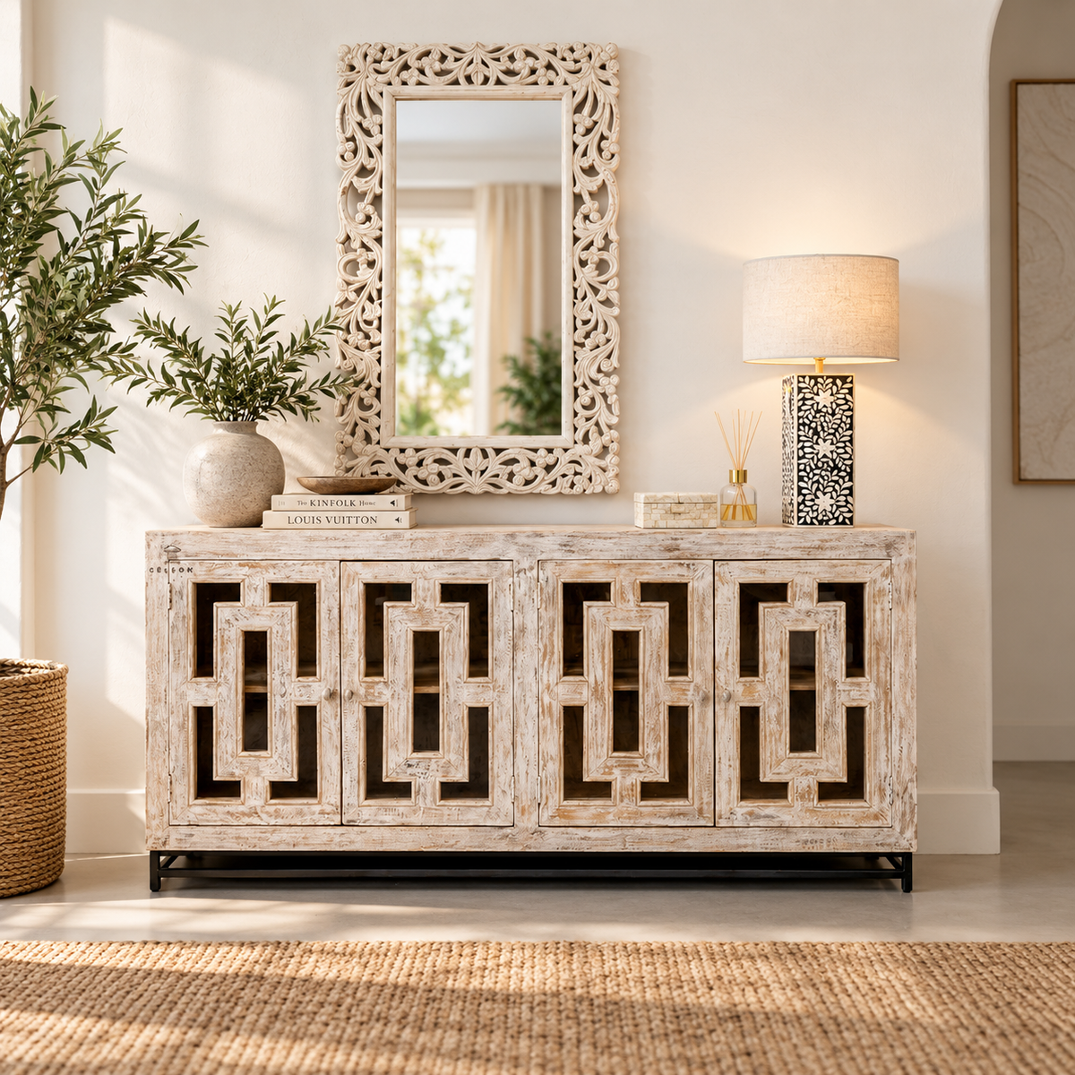 Cape Hand Carved Side Board