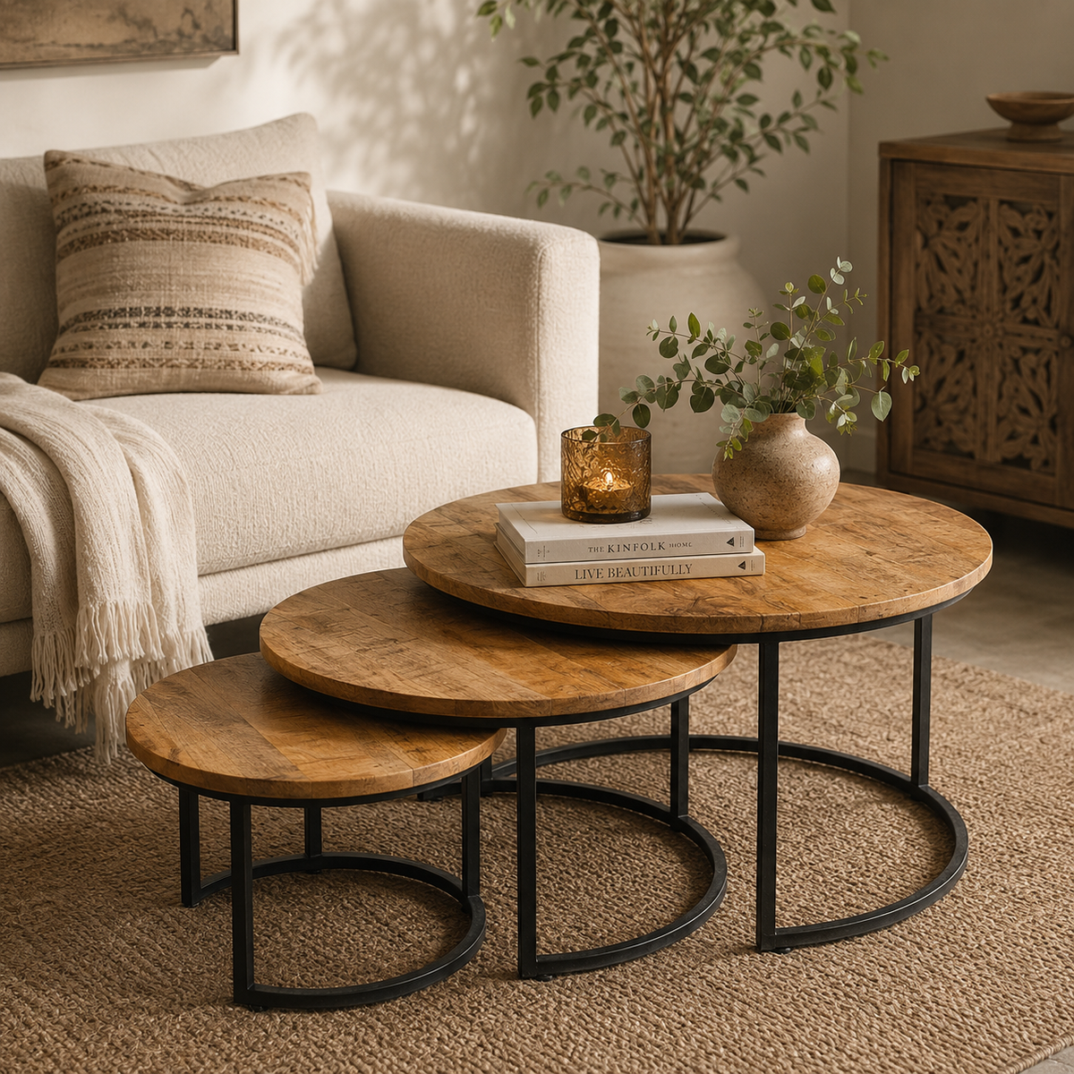 Darko Carved Wooden Coffee Table