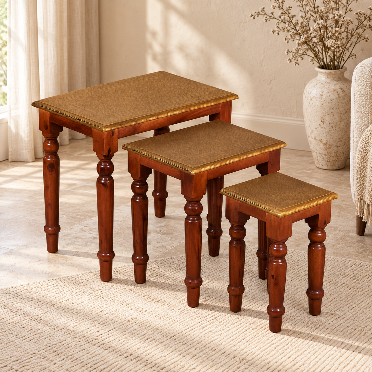 Cherry Wooden Nesting Table